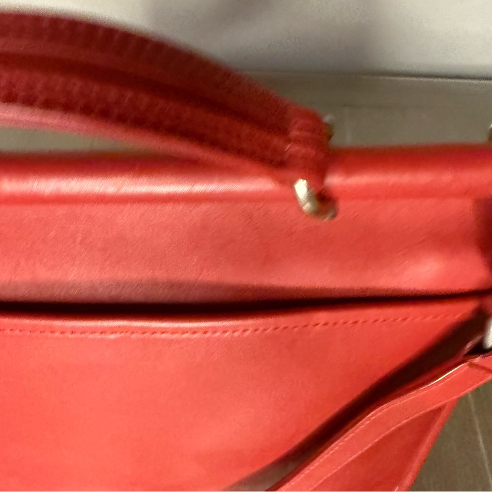 Vintage Red Willis 9927 Coach Vibrant Red Leather Satchel - Picture 5 of 9